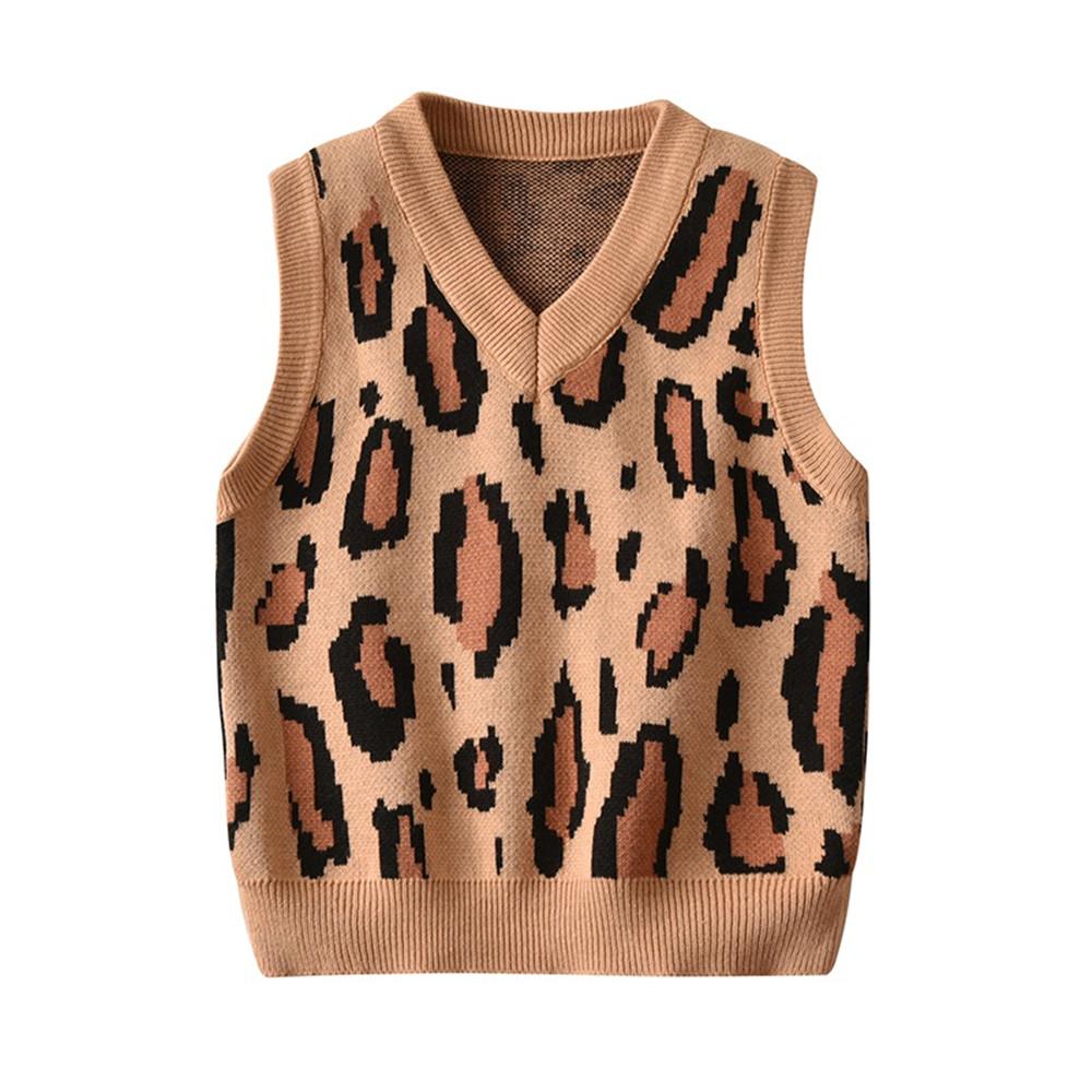 Baby Leopard Sleeveless Vest Casual Sweaters
