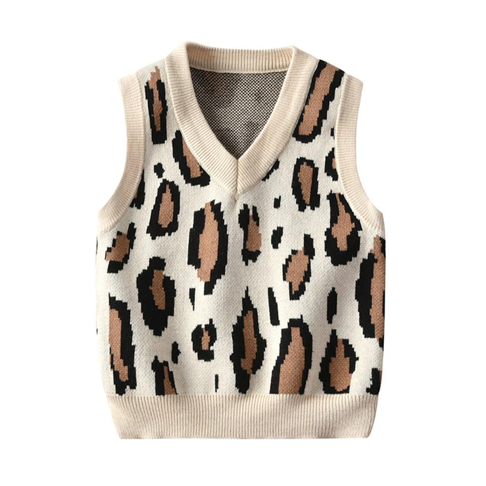 Baby Leopard Sleeveless Vest Casual Sweaters