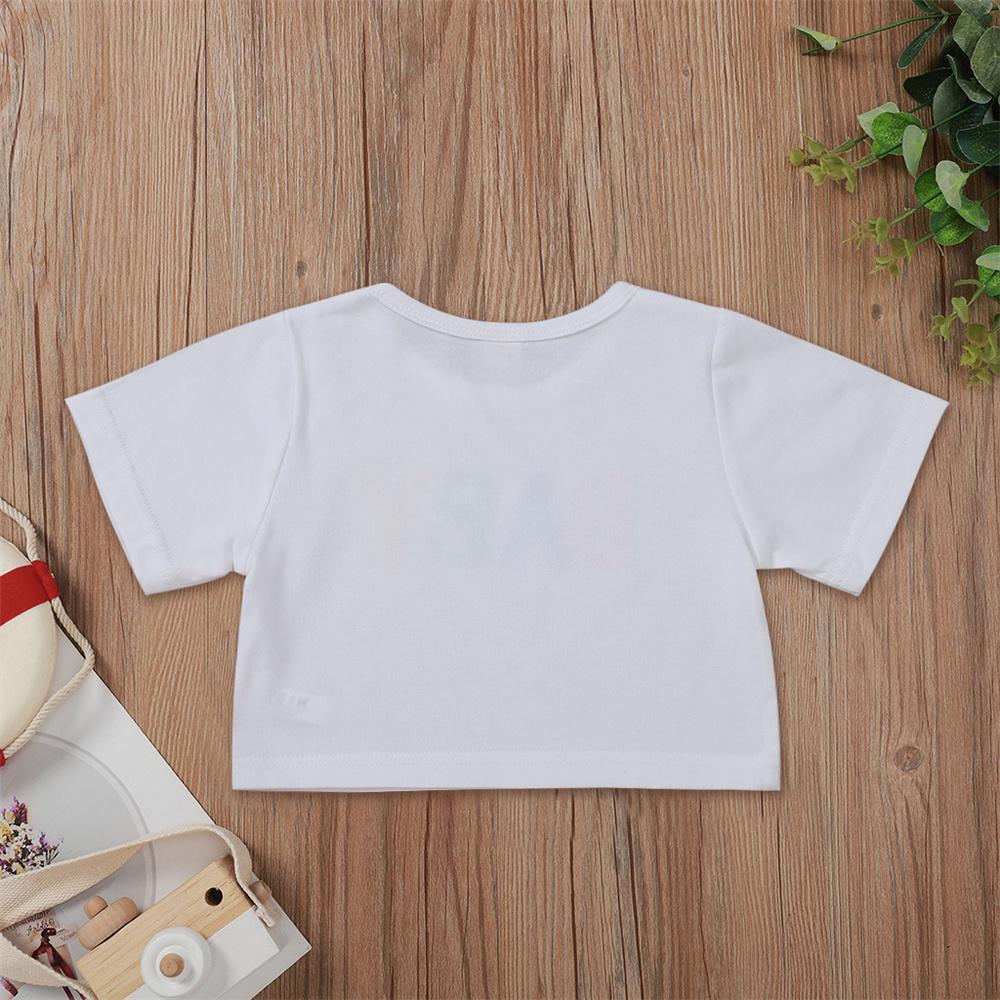Girls Letter Baby Printed Short Sleeve Top Wholesale Boutique Girl Clothing