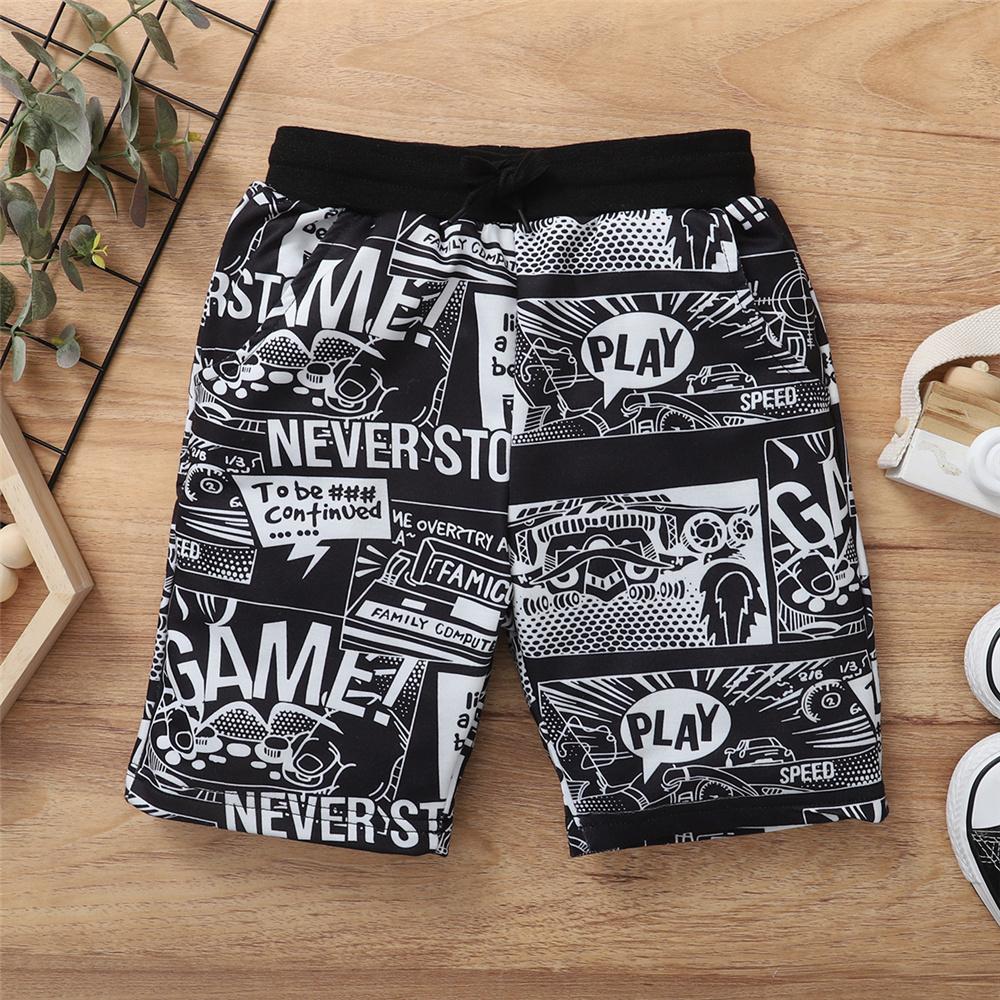 Boys Letter Cartoon Printed Casual Shorts Wholesale Boys Shorts