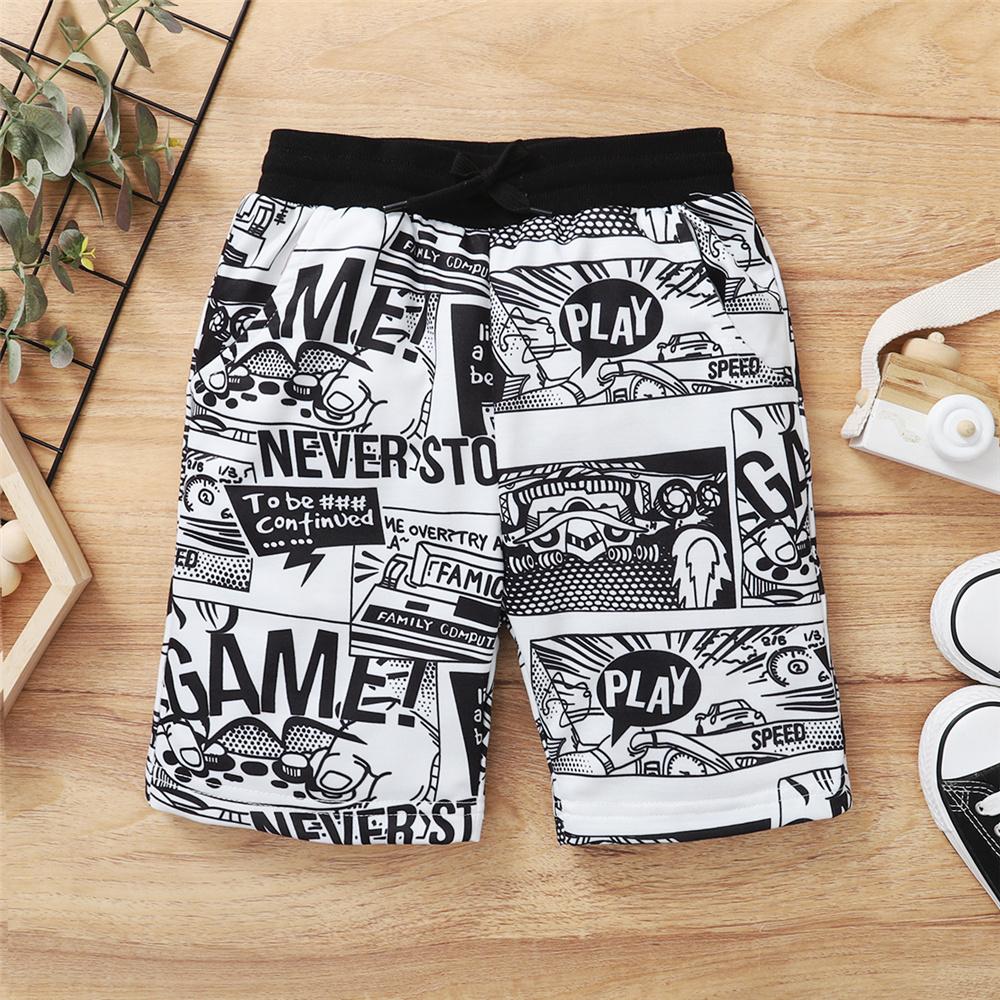 Boys Letter Cartoon Printed Casual Shorts Wholesale Boys Shorts