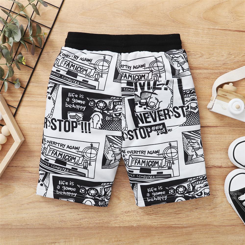 Boys Letter Cartoon Printed Casual Shorts Wholesale Boys Shorts