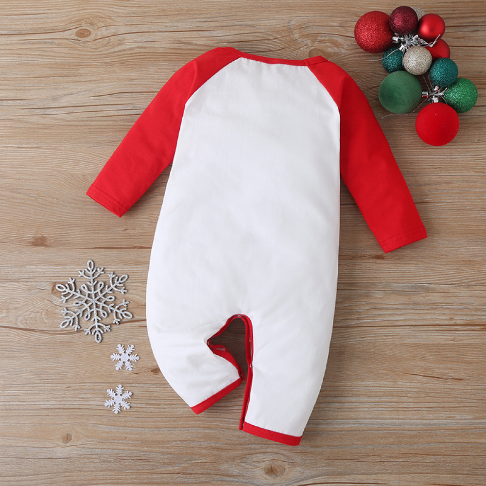 Baby Letter Cartoon Printed Long Sleeve Christmas Romper baby wholesale vendors