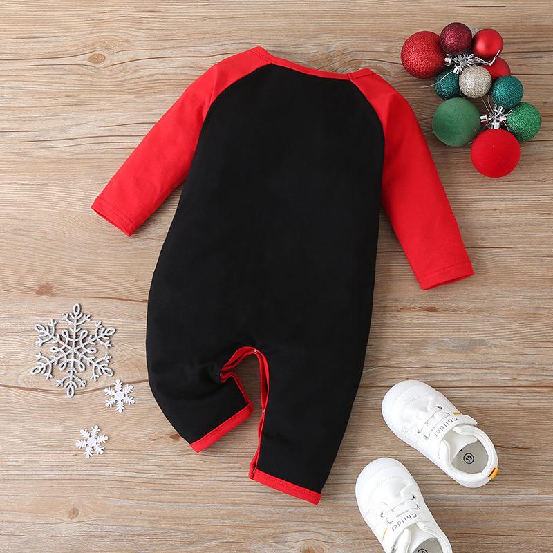 Baby Letter Cartoon Printed Long Sleeve Christmas Romper baby wholesale vendors