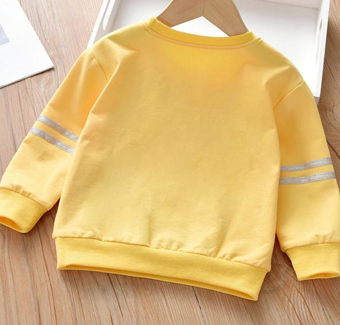 Girls Letter Cartoon Printed Long Sleeve Top Childrens Wholesale Clothing