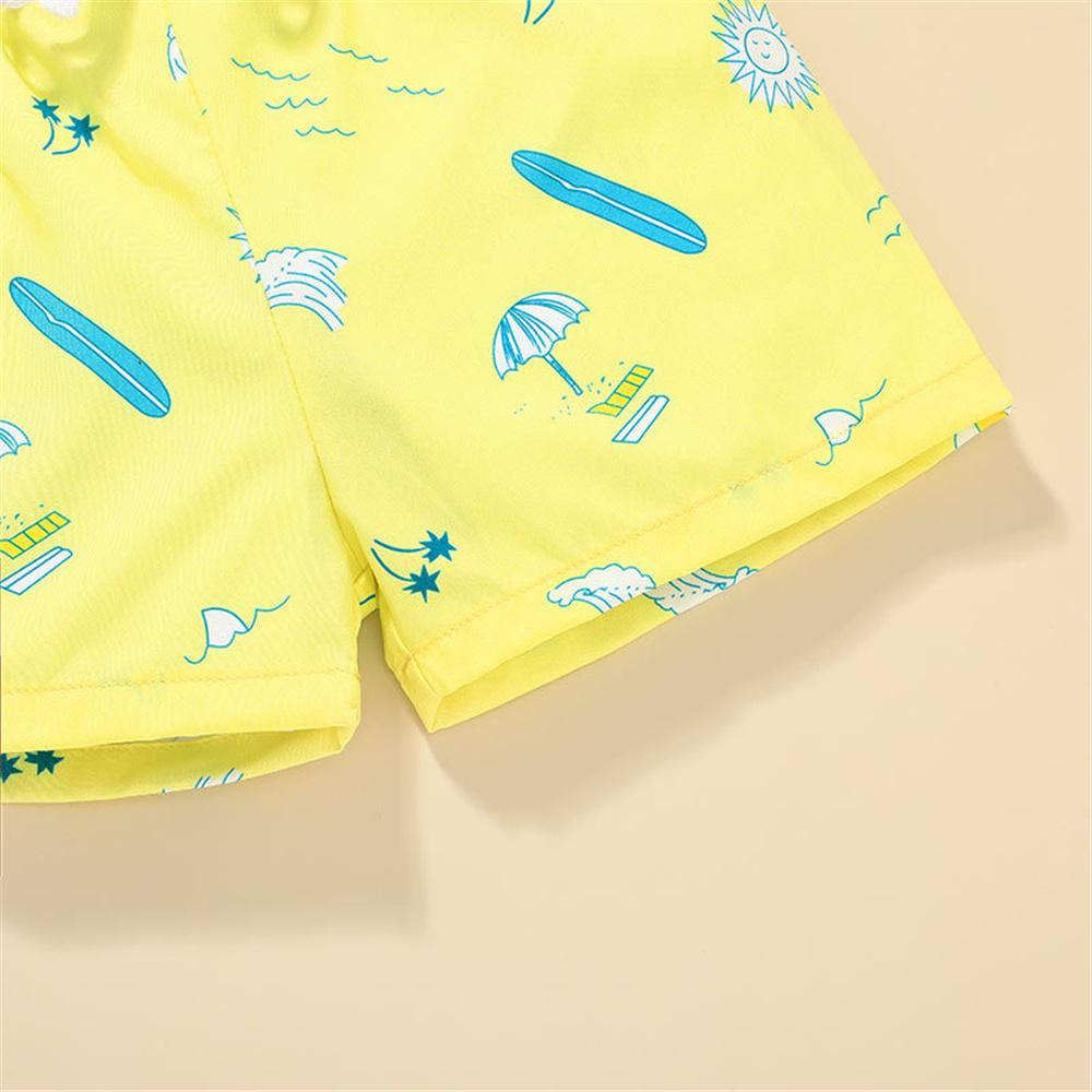 Baby Boys Letter Cartoon Printed Short Sleeve Romper & Shorts baby clothes wholesale