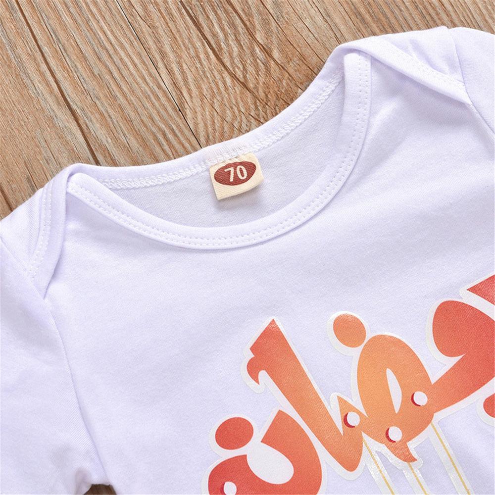 Baby Unisex Letter Cartoon Printed Short Sleeve Romper baby clothes wholesale distributors