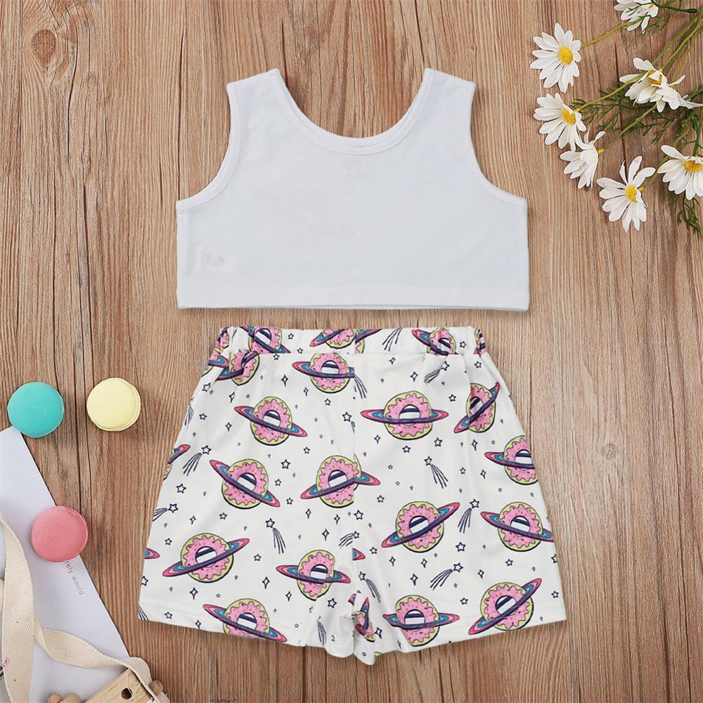 Girls Letter Cartoon Printed Top & Shorts bulk baby clothes