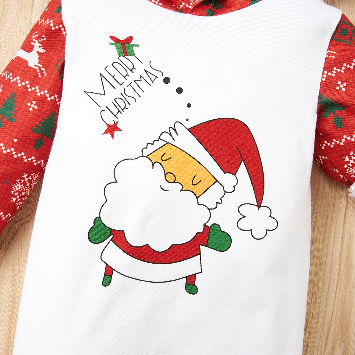 Baby Letter Christmas Hooded Long Sleeve Romper cheap baby clothes wholesale