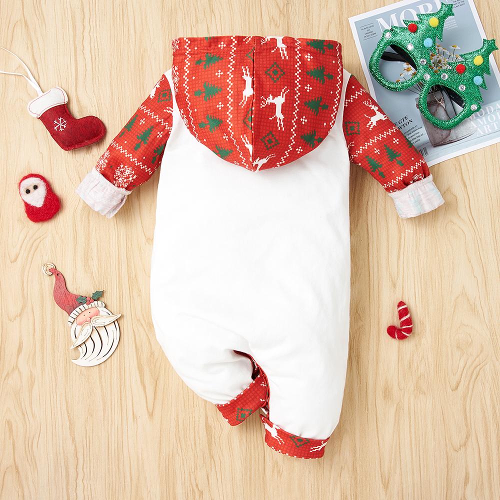 Baby Letter Christmas Hooded Long Sleeve Romper cheap baby clothes wholesale