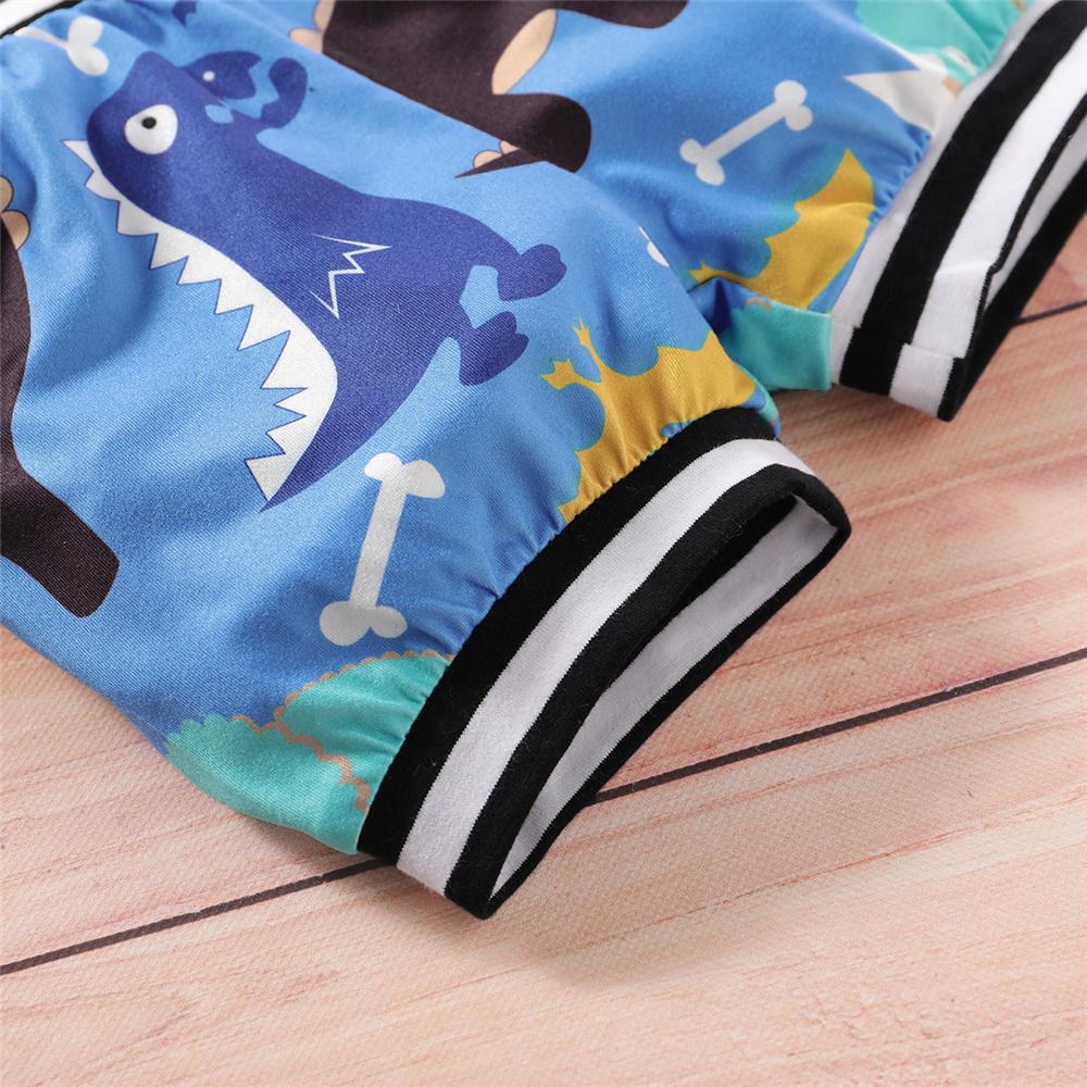 Baby Boys Letter Dinosaur Printed Short Sleeve Top & Shorts wholesale baby clothes usa