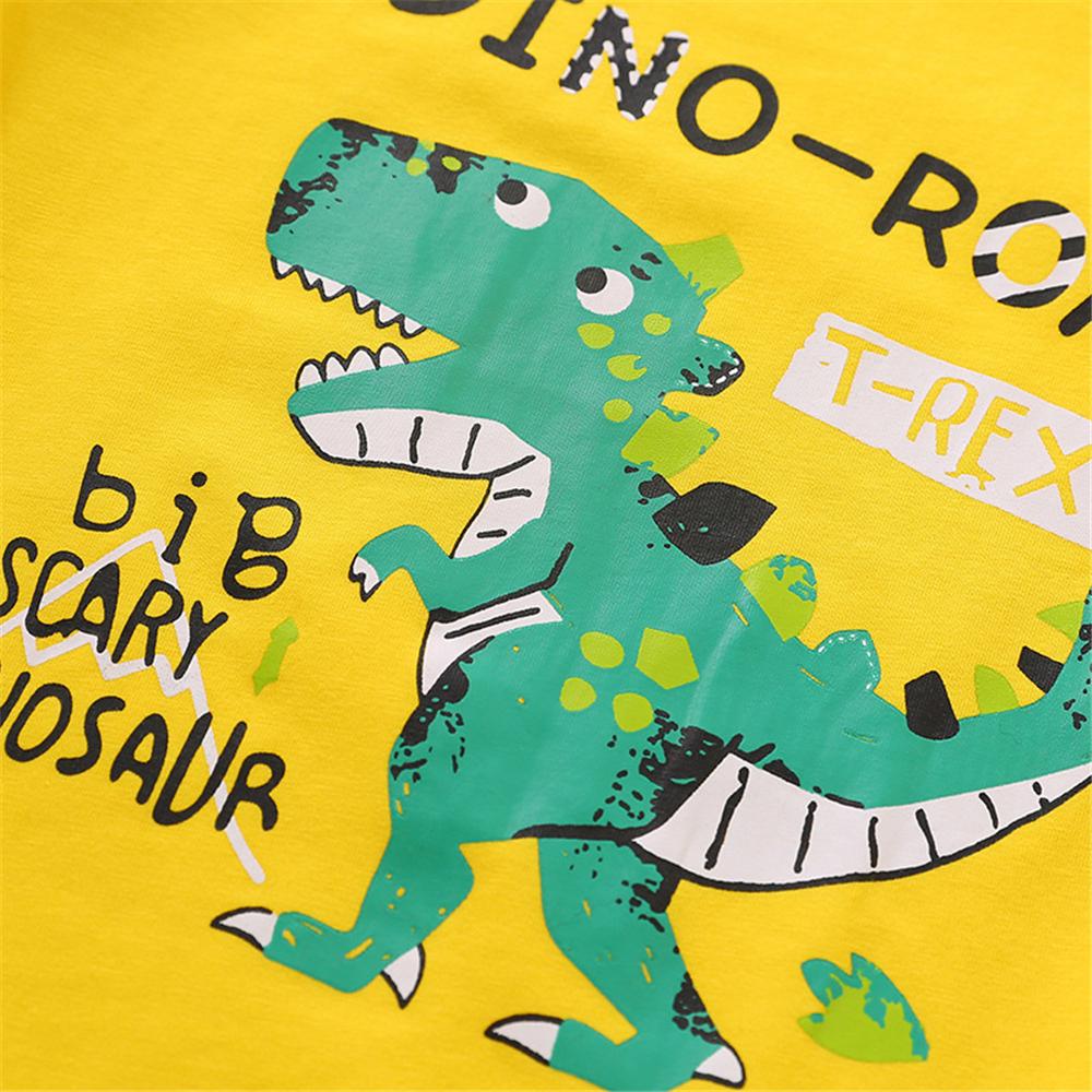 Boys Letter Dinosaur Printed Top & Shorts childrens wholesale clothing