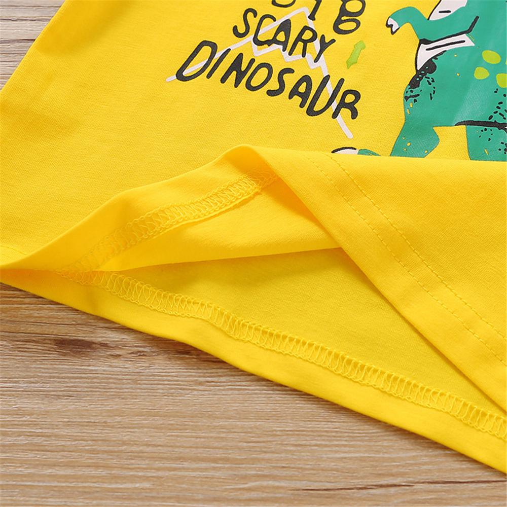 Boys Letter Dinosaur Printed Top & Shorts childrens wholesale clothing