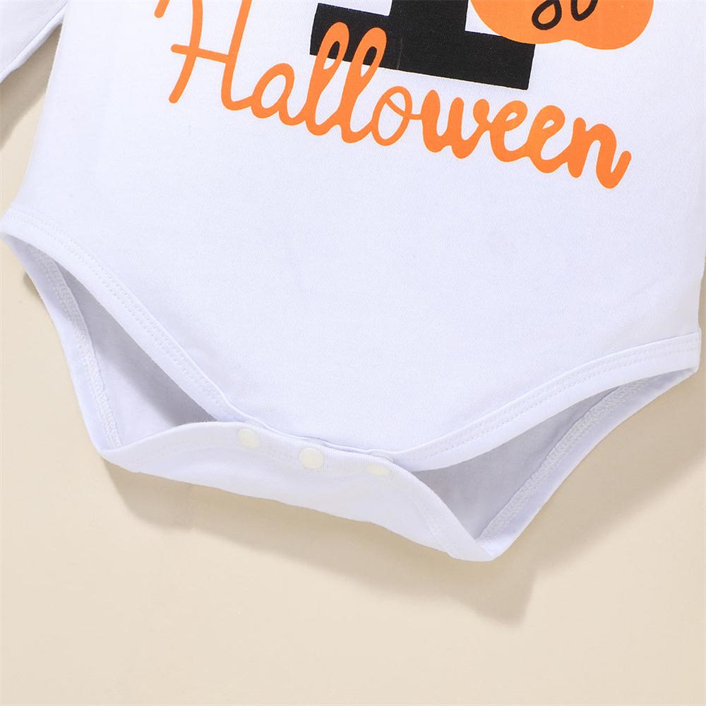 Baby Girls Letter Halloween Long Sleeve Romper & Skirt & Headband baby clothes wholesale