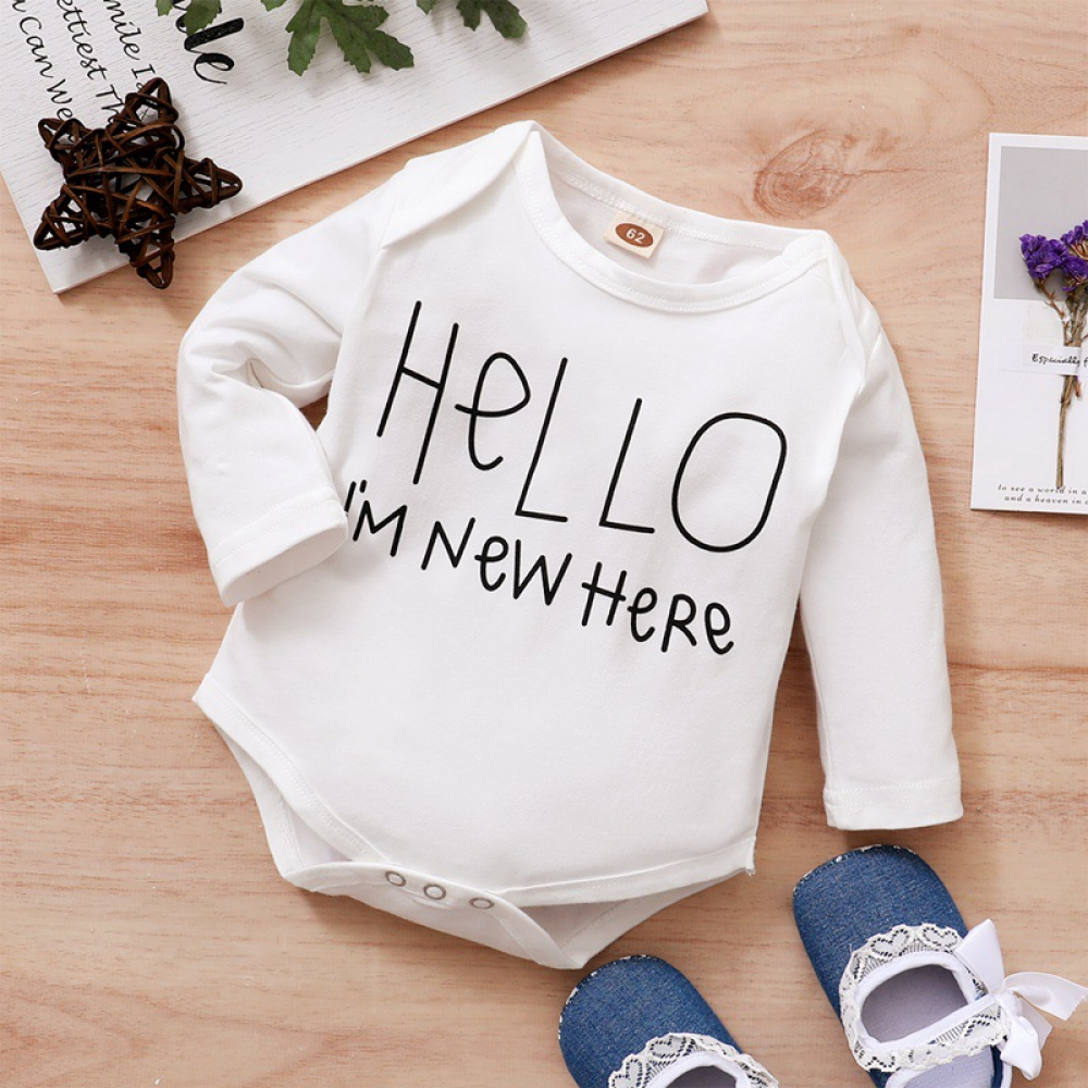 Baby Letter Long Sleeve Romper baby clothes wholesale
