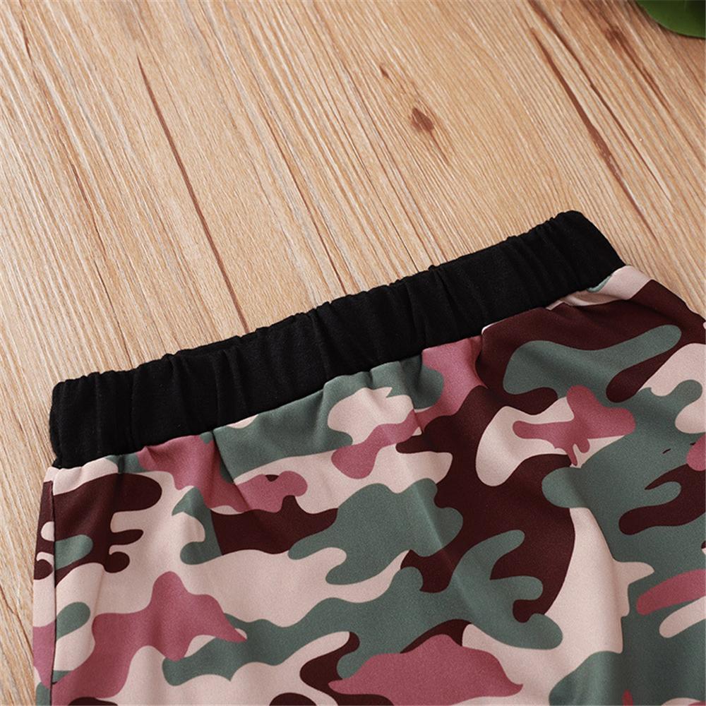 Boys Camo Letter Printed Hooded Top & Pants Baby Boys Clothes Wholesale