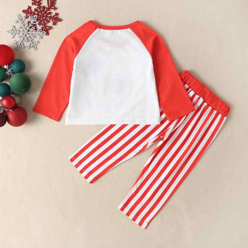 Baby Boys Letter Printed Long Sleeve Cartoon Top & Striped Pants wholesale childrens clothing