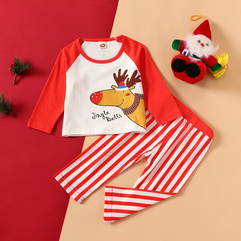 Baby Boys Letter Printed Long Sleeve Cartoon Top & Striped Pants wholesale childrens clothing