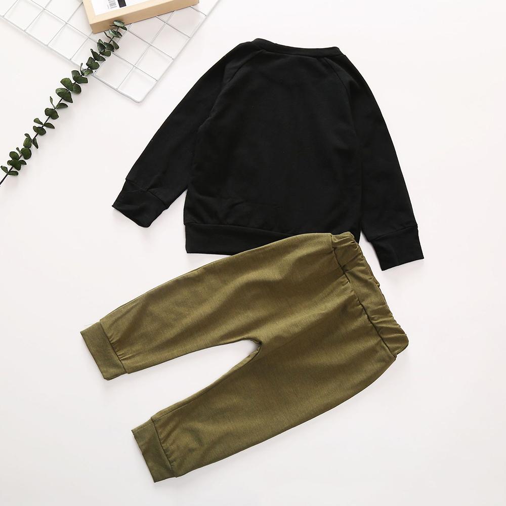 Boys Letter Printed Long Sleeve Casual Tops & Pants