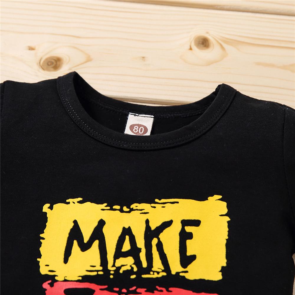 Boys Letter Printed Make Today Great Short Sleeve Top & Shorts wholesale children's boutique clothing suppliers