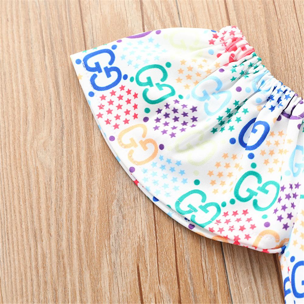 Girls Letter Printed Off Shoulder Short Sleeve Top & Sequin Denim Shorts wholesale toddler clothing