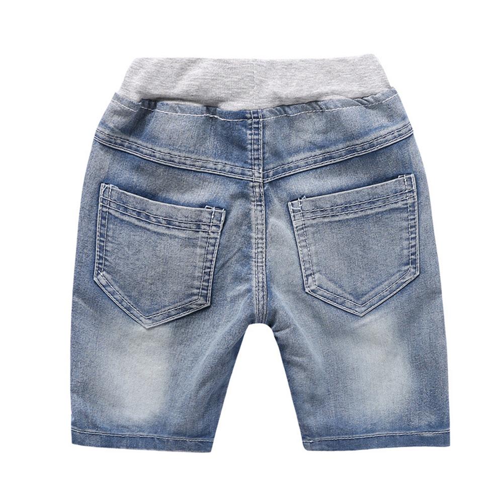 Boys Letter Printed Pocket Denim Ripped Shorts wholesale childrens clothing online