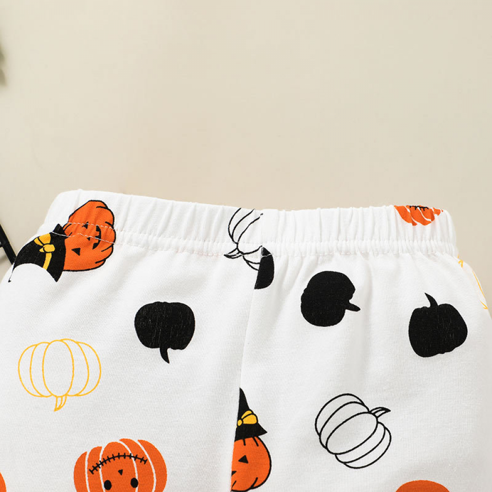 Baby Boys Letter Printed Pumpkin Long Sleeve Romper & Pants & Hat baby clothes wholesale