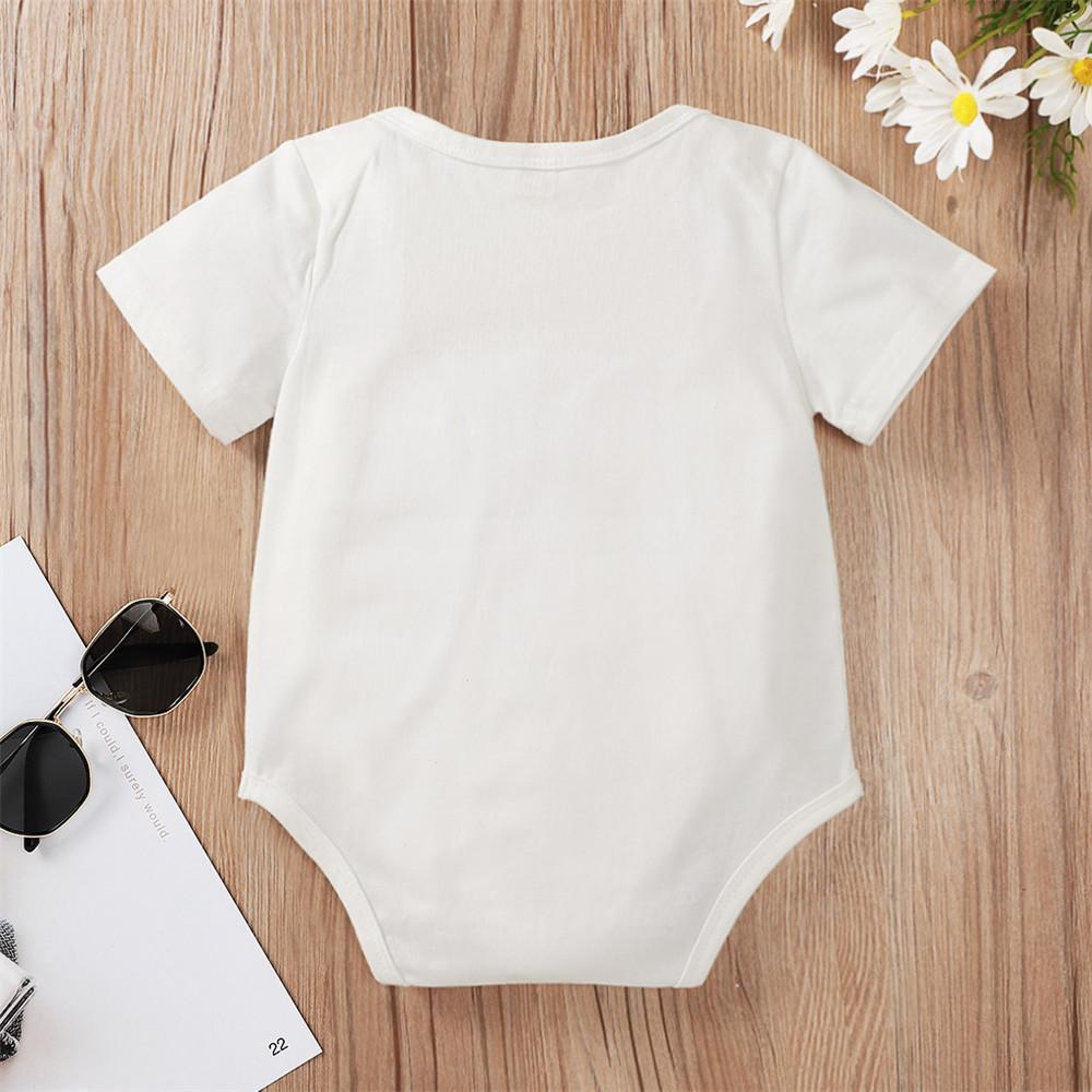 Baby Unisex Letter Printed Short Sleeve Casual Romper wholesale baby clothes