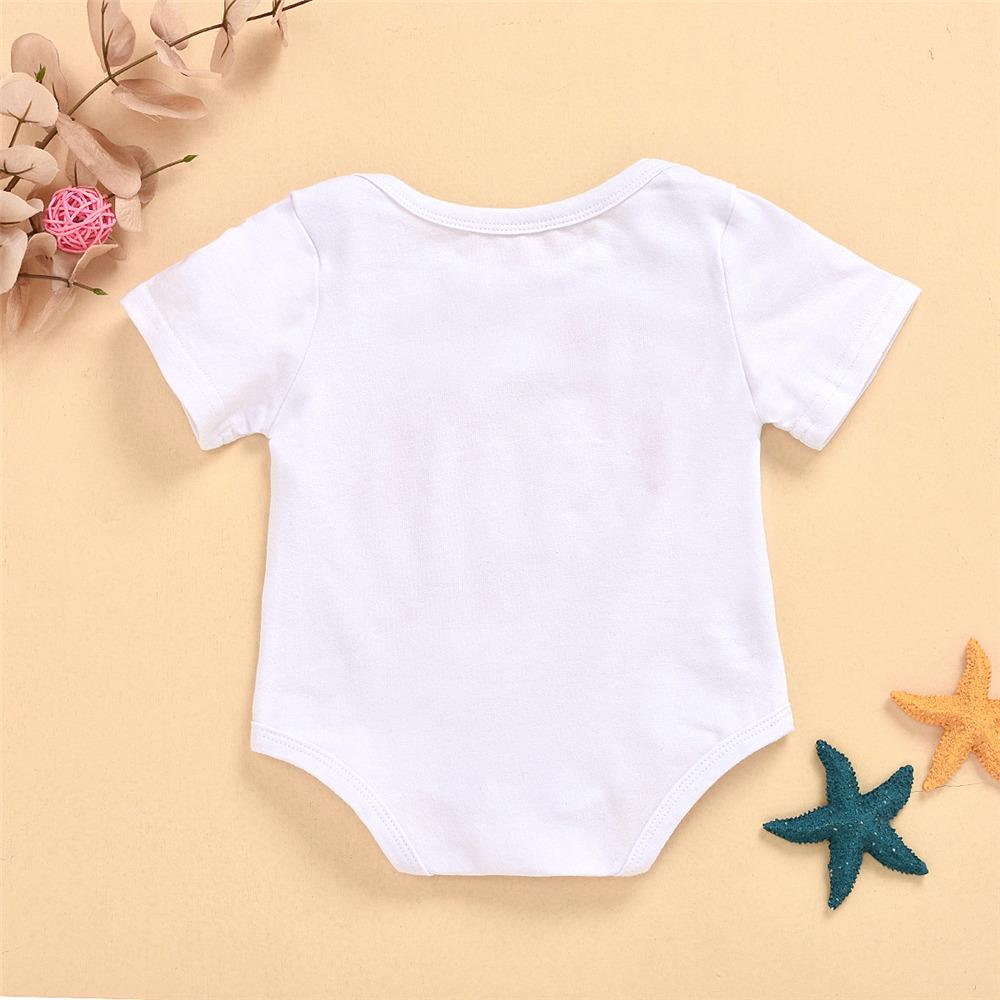 Baby Girls Letter Printed Short Sleeve Romper Baby Clothes Cheap Wholesale