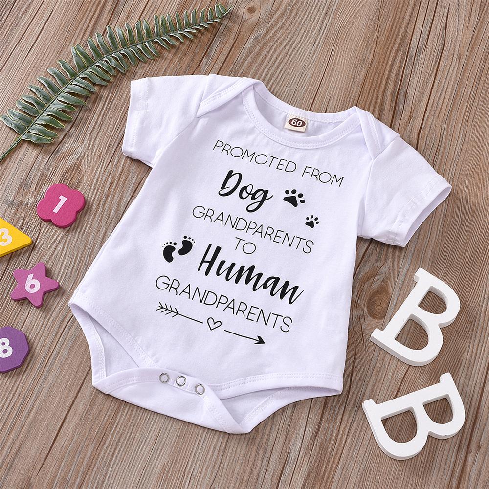 Baby Unisex Letter Printed Short Sleeve Romper Buy Baby Clothes Wholesale