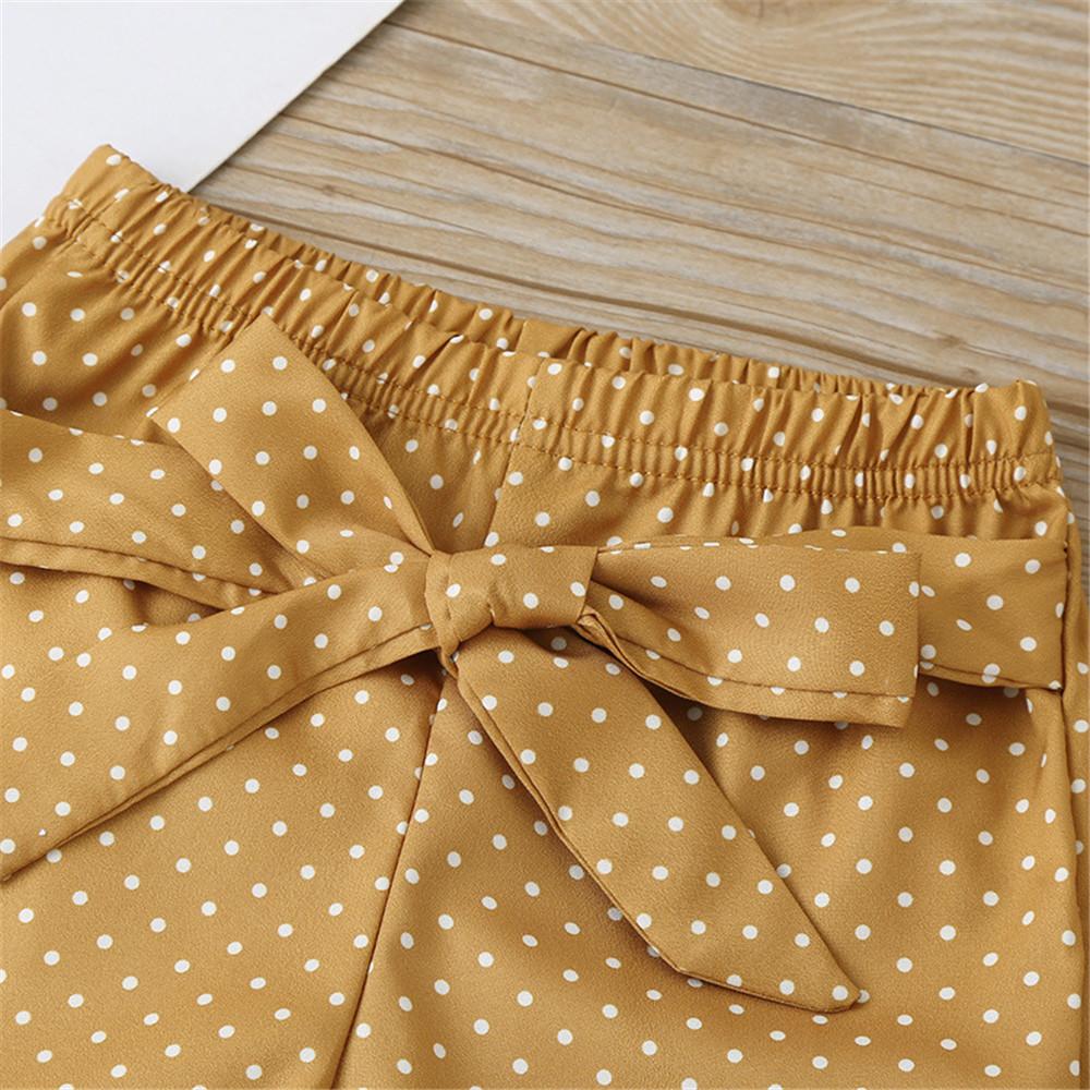 Baby Girls Letter Printed Short Sleeve Romper & Polka Dot Pants & Headband Baby Wholesale Clothing