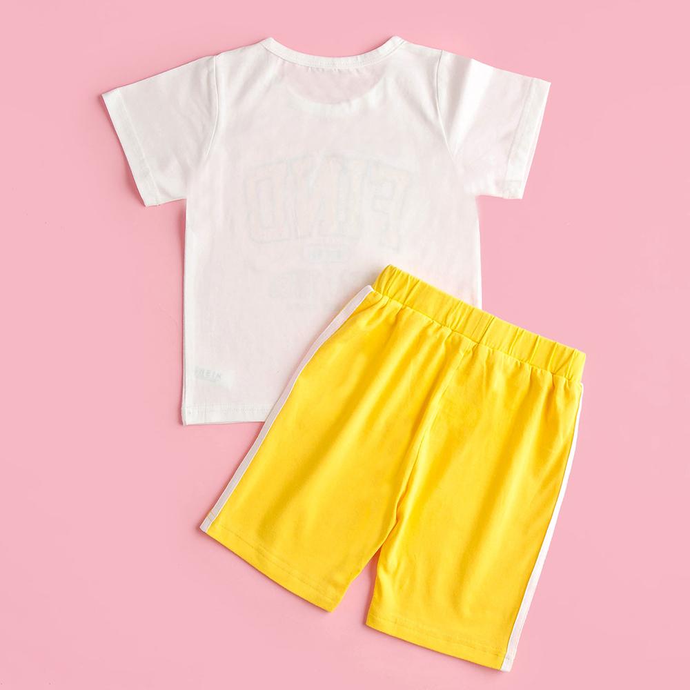 Boys Letter Printed Short Sleeve Top & Shorts boys wholesale clothing