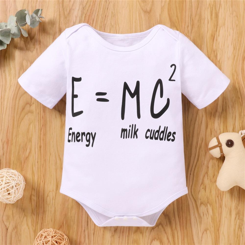 Baby Unisex Letter Printed Sort Sleeve Casual Romper Wholesale Baby Clothes
