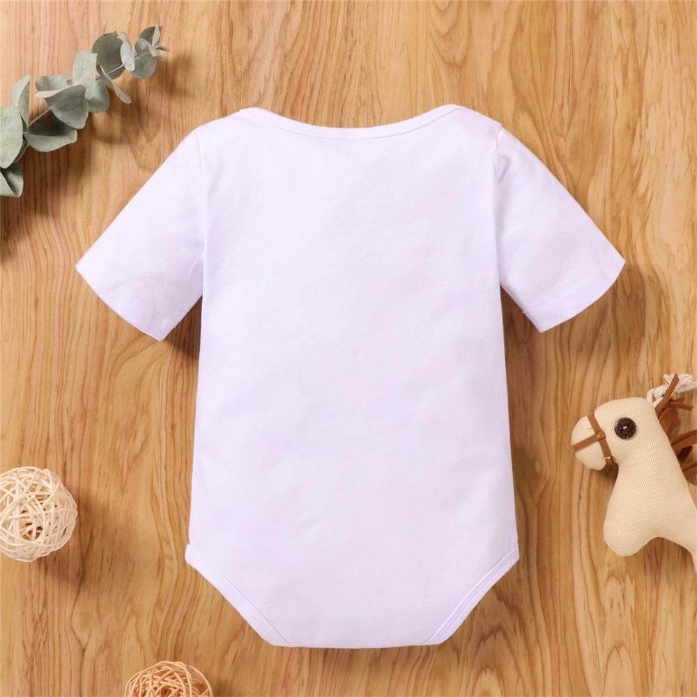 Baby Unisex Letter Printed Sort Sleeve Casual Romper Wholesale Baby Clothes