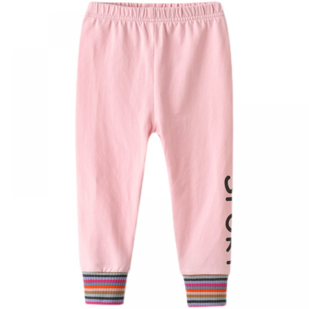 Girls Letter Printed Striped Pants kids clothing wholesale