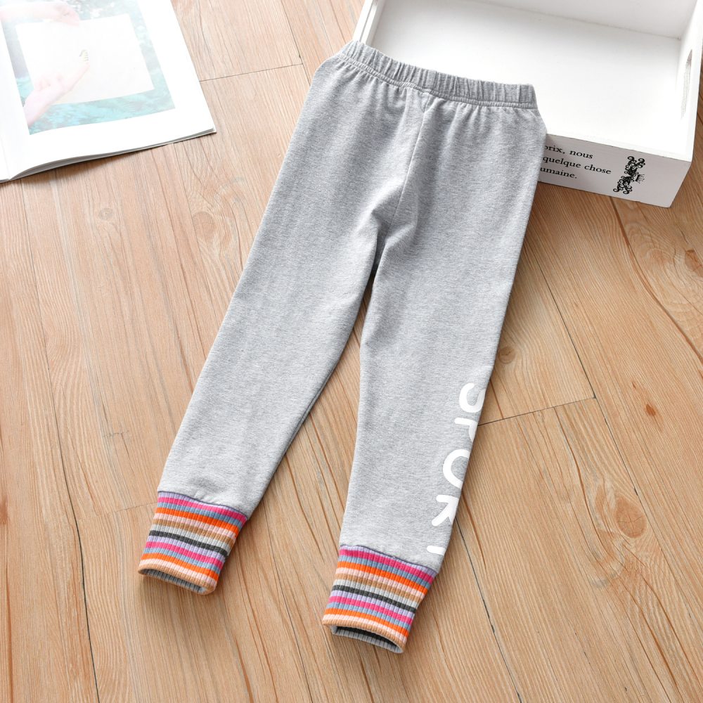 Girls Letter Printed Striped Pants kids clothing wholesale