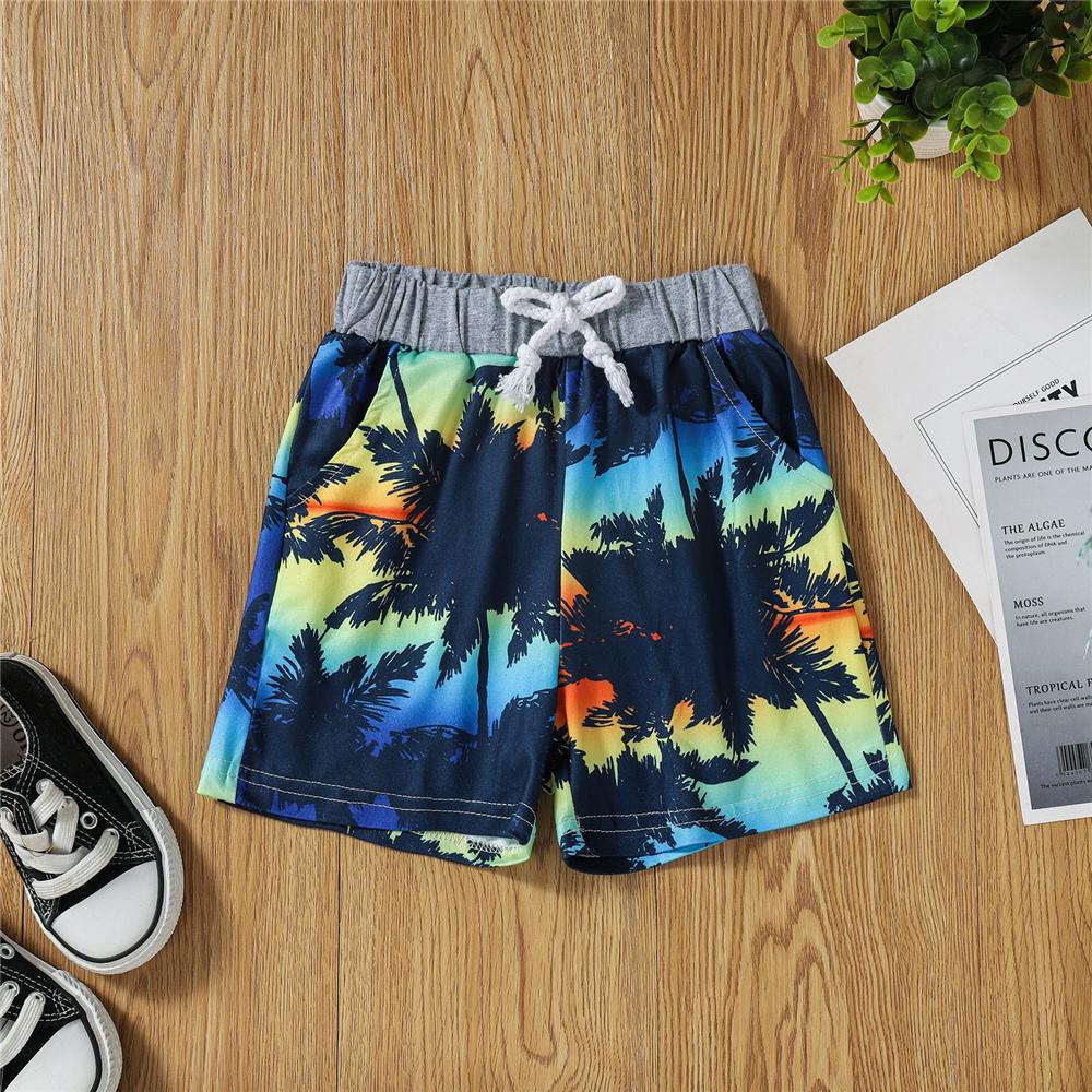Boys Letter Shark Printed Short Sleeve Top & Shorts childrens wholesale clothing