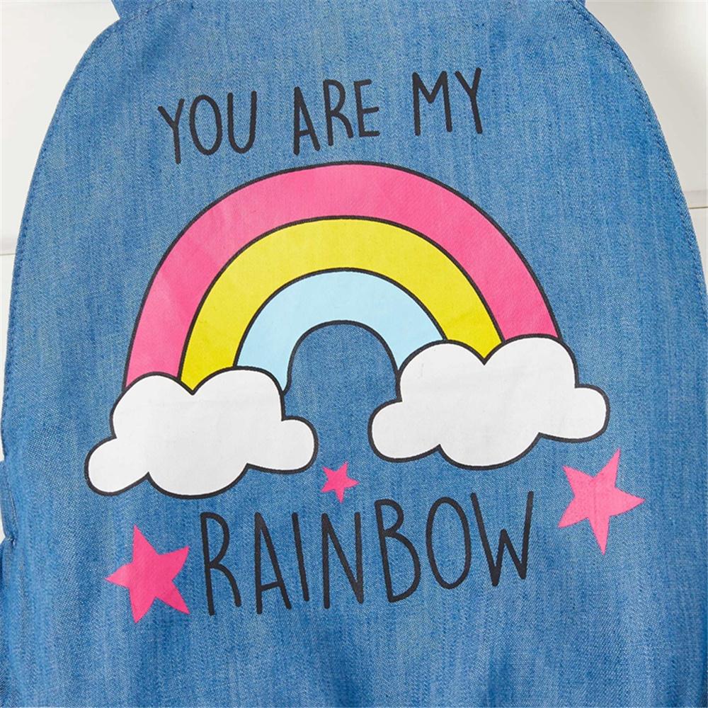 Baby Girls Letter You Are My Rainbow Printed Suspender Romper baby clothes wholesale usa