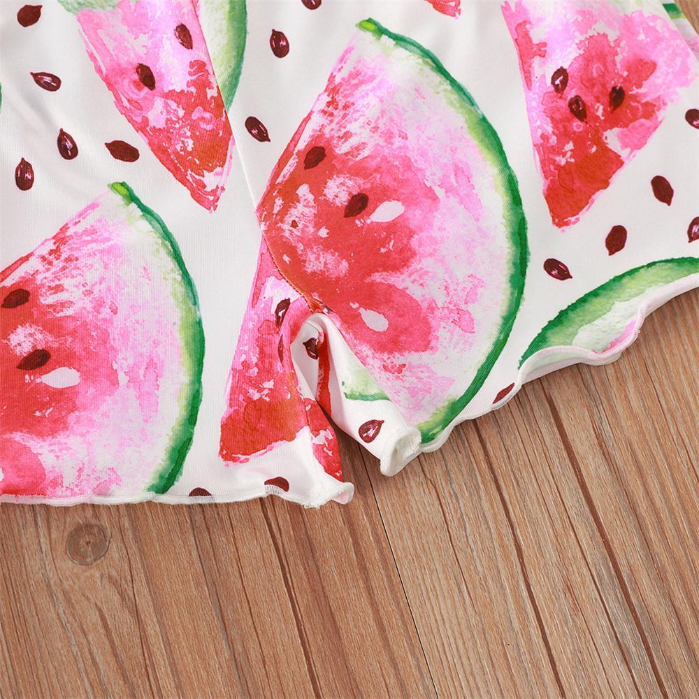 Girls Lil Sis Printed Sling Top & Watermelon Printed Shorts wholesale childrens clothing