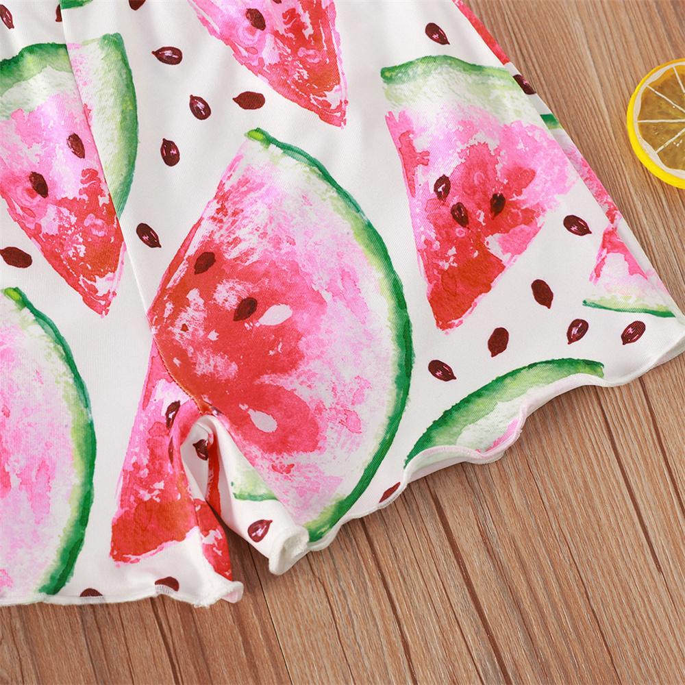 Girls Lil Sis Printed Sling Top & Watermelon Printed Shorts wholesale childrens clothing
