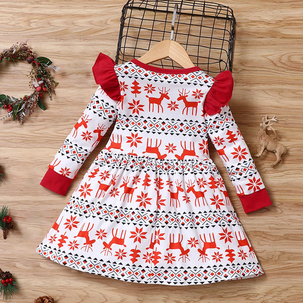 Girls Long Sleeve Animal Printed Dress wholesale childrens clothing