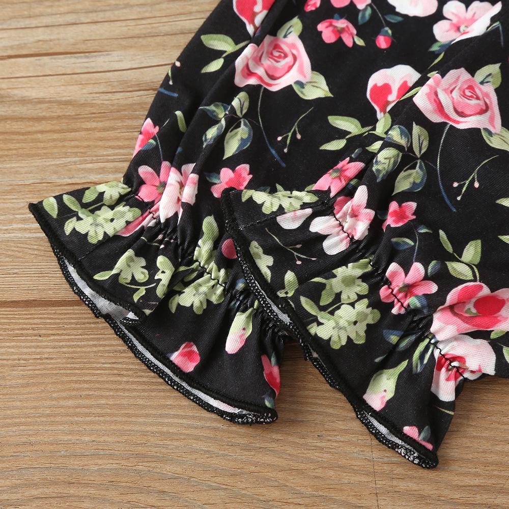 Girls Long Sleeve Bow Top & Floral Pants kids wholesale clothing