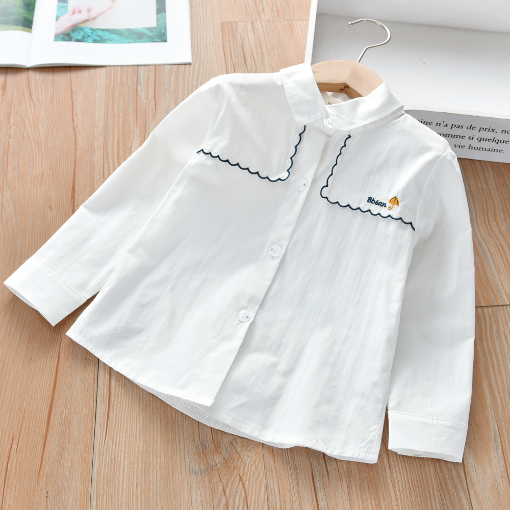 Girls Long Sleeve Button Blouse Wholesale Childrens Clothing