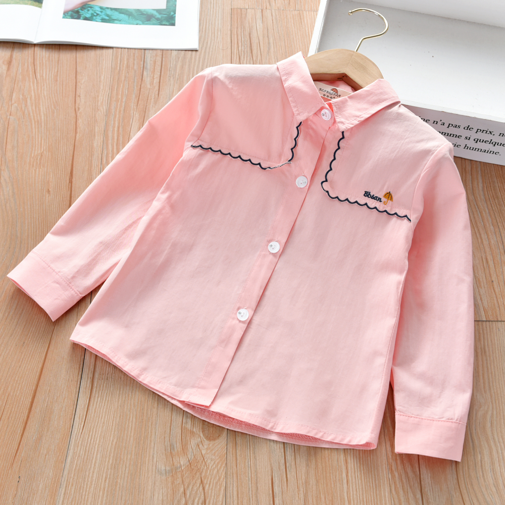 Girls Long Sleeve Button Blouse Wholesale Childrens Clothing