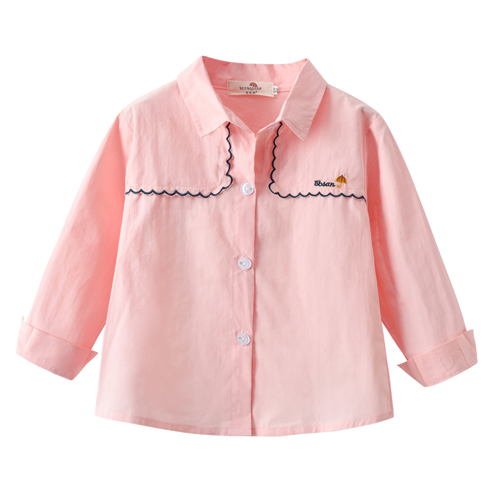 Girls Long Sleeve Button Blouse Wholesale Childrens Clothing