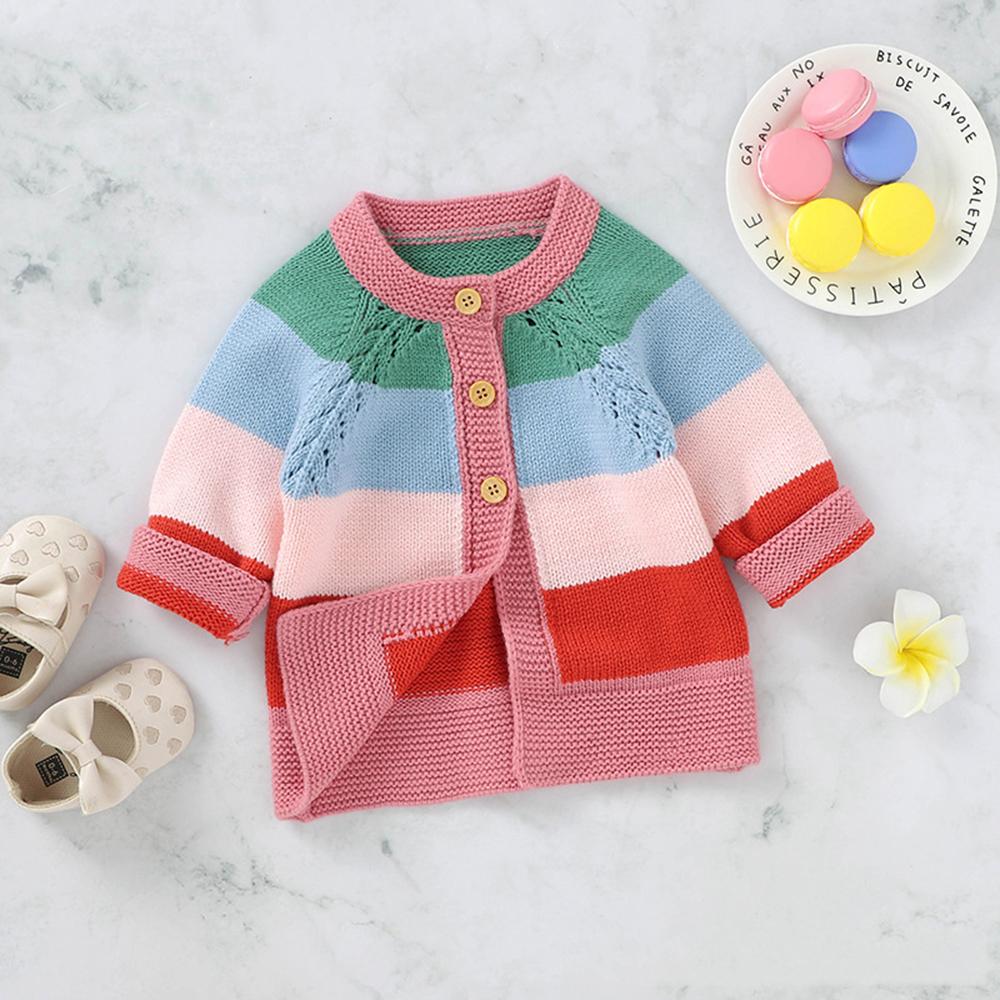 Baby Girls Long Sleeve Button Sweater cheap baby clothes wholesale
