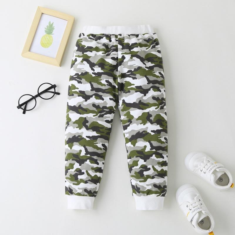 Boys Long Sleeve Camouflage Letter Top & Pants trendy kids wholesale clothing