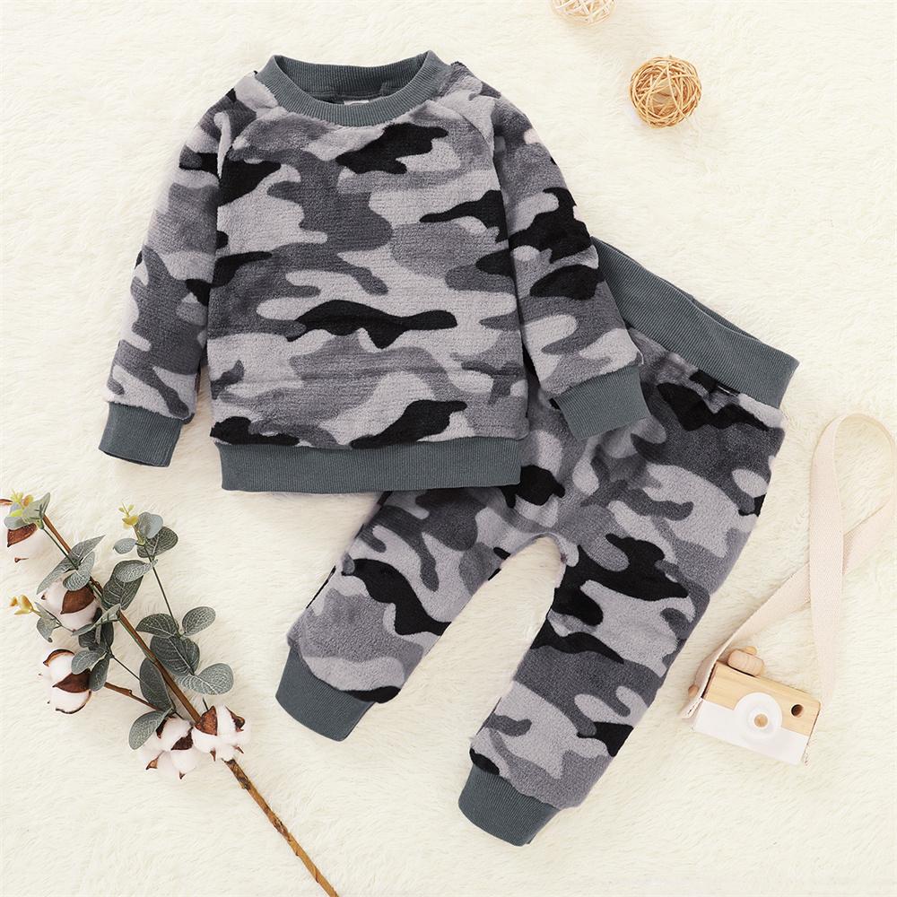 Boys Long Sleeve Camouflage Top & Pants wholesale kids boutique clothing