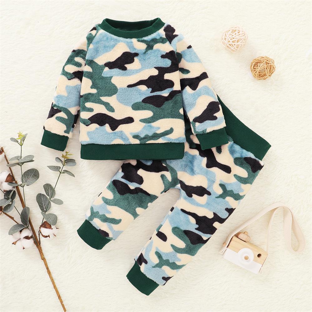 Boys Long Sleeve Camouflage Top & Pants wholesale kids boutique clothing