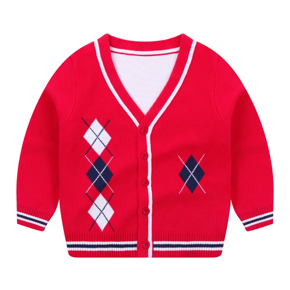 Boys Long Sleeve Cardigan Sweater Jacket